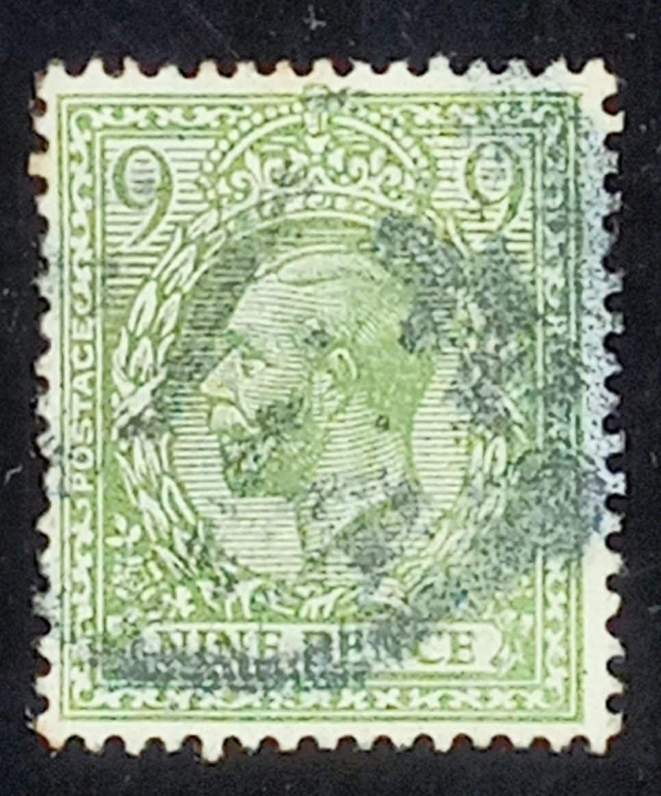 GRÃ BRETANHA - selo stamp Scott #183 9p King Eduard VII, Wmk 33, usado, 1922, 15x14
