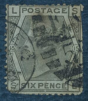 GRÃ BRETANHA - selo stamp Scott #62 6P QUEEN VICTORIA , Wmk 25, 1873-80