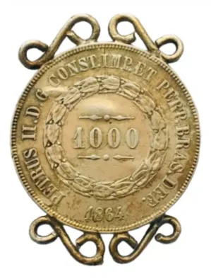Moeda 1000 Réis 1864 Prata