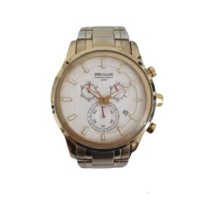 Relógio Séculus Cronógrafo Mod 23297 Unissex Máq JS05 Japan Retrô (Frete Grátis)