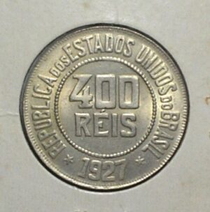400 Réis - 1927 - Data Escassa / República / Flor de Cunho - Raro no estado / box70