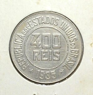 400 Réis - 1935 / República / Data escassa / Sob/Fc / box70.1