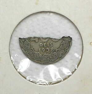 400 Réis - 1938 - Metade da Moeda - Curiosidade / Getúlio Vargas / box70