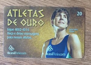 Cartão telefone Brasil Telecom CTO indutivo 2004. Atletas de ouro ll. 10/11.