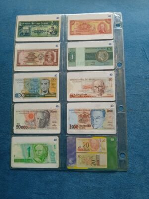 Cartão Telefônico Cédulas Réis, Cruzeiros, Cruzados, Real. São 10 Cartões