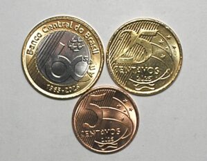 LANÇAMENTO )) 1 Real - 2025 / 60 anos do Banco Central do Brasil + 5 e 25 Centavos - 2025 / Flor de Cunho