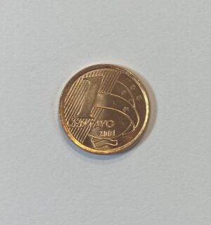 Moeda 1 centavo 2001 Flor de cunho