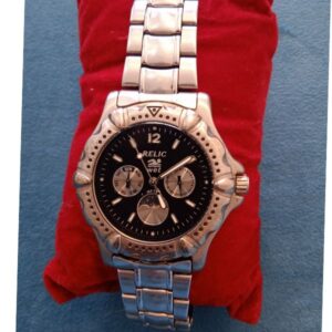 RELÓGIO RELIC WET CAIXA EM AÇO. CALENDARIO LUNAR - WATER RESISTENT. RELÓGIO MASCULINO 41 MM APROX.