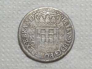 320 Réis - 1696/5 - Data Emendada de 1695 / Coroa Estreita / Colônia / Prata / Mbc / box100m