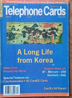 L30g. Revista catálogo International Telephone cards 16. Korea Alemanha Itália Eua.