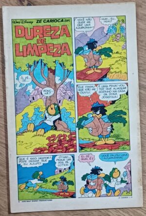 T21. Gibi Zé carioca sem capa 1403. Ed Abril 1978 09. Dureza de limpeza.
