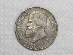 500 Réis - 1868 (CL) / Valor 5 Fechado por traço / Império / Soberba / Prata / Cod.Alb
