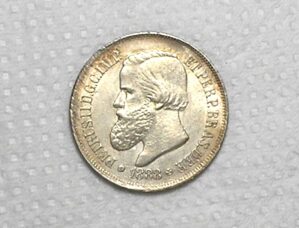 500 Réis - 1888 / D, Pedro com Rabicho e Barba com Espinho / Império / Soberba / Prata / Cod.Alb