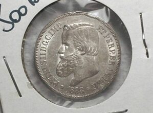 500 Réis - 1888 / Império / Flor de Cunho / Prata / Cod.Alb
