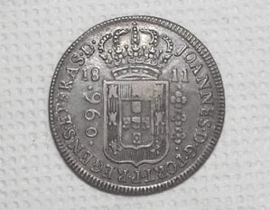 960 Réis - 1811-B / Variante 2a / Rara / Colônia / Prata / Mbc/Sob / box100m