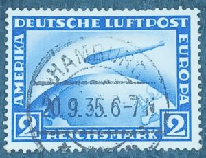 ALEMANHA - DEUTSCHES REICH selo stamp Mi. #423 - 2m, flugpost POLAR 1928