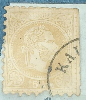 AUSTRIA - MONARQUIA - selo stamp scott #38a - 15Kr - 1874-80