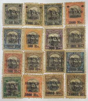 BRASIL- AÉREO- OFICIAIS - SELO RHM #A01 a A16 - AVIAÇÃO - 1927