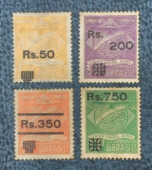 BRASIL- AÉREO- VARIG - SELO RHM #K12 a K15 - SINDICATO CONDOR - 1930