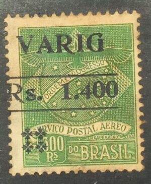 BRASIL- AÉREO- VARIG - SELO RHM #V10 - 1.3000rs - AVIAÇÃO - 1930