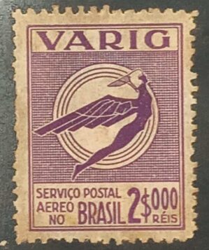 BRASIL- AÉREO- VARIG - SELO RHM #V25 - 2..000rs - AVIAÇÃO - 1931