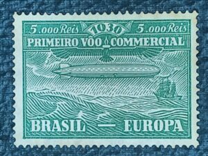BRASIL- AÉREO- ZEPELLIN - SELO RHM #Z01 - 5.000rs - AVIAÇÃO - 1930