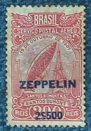 BRASIL- AÉREO- ZEPELLIN - SELO RHM #Z10- 2.500rs - AVIAÇÃO - 1931