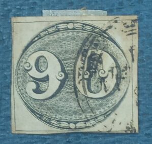 BRASIL- IMPÉRIO – SELO RHM #3 - 90rs - OLHO DE BOI, 1843