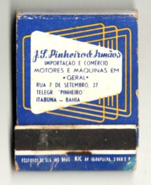 Caixa De Fosforos JS Pinheiro e Irmaos Importaçao - BA - Anos 60 - Filuminismo