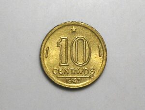 Peça bonita de 10 Centavos 1943 - Sob - Getúlio