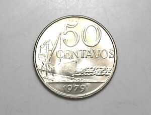 Peça bonita de 50 Centavos 1979 flor de cunho - Indio