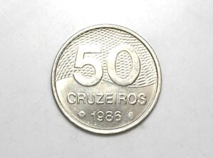 Peça bonita de 50 Cruzeiros 1986 flor de cunho - Indio - Escassa