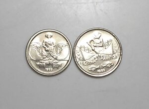 Peças bonitas de 1 e 5 Centavos 1989 flor de cunho