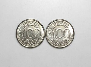 Peças bonitas de 100 Cruzeiros 1992 e 1993 flor de cunho - Peixe boi