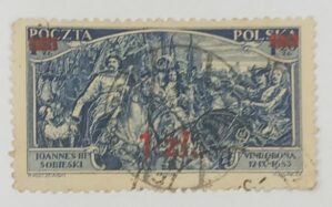 POLONIA - 250º ANIVERSÁRIO - selo stamp scott #286 - 1zl - LIBERTAÇÃO DE VIENA - 1933