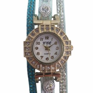 Relógio CCQ Blue Stars Feminino Juvenil Vintage (Frete Grátis)