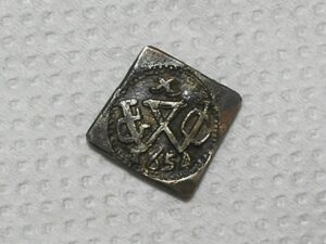 X Soldos - 1654 / Moeda Obsidional cunhadas em Recife Pernambuco pelo dominio Holandes / Botija de recife / Prata / Mbc / box100m