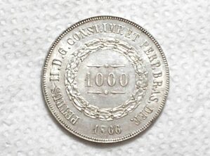 1.000 Réis - 1866 / Império / Sob/Flor / Prata / Cod.Alb