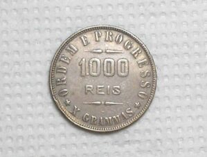 Atenção: 1.000 Réis - 1908 / Inédita Variante: Réis sem Acento = Não Catalogada / Mbc / República / Prata / Cod.Alb