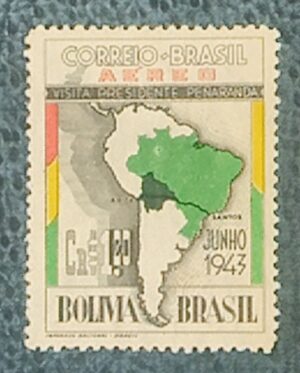 BRASIL- CORREIO AÉREO - SELO RHM #A47 - Cr$ 1,20 - AVIAÇÃO - 1943