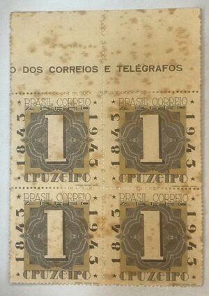 BRASIL- CORREIO AÉREO - SELO RHM #A48 - Cr$ 1,00 - AVIAÇÃO - 1943