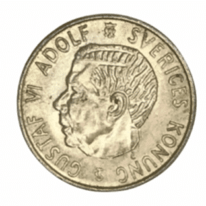Moeda Prata 2 Coroa Suécia 1955. 2 Krone 1955 Suécia.