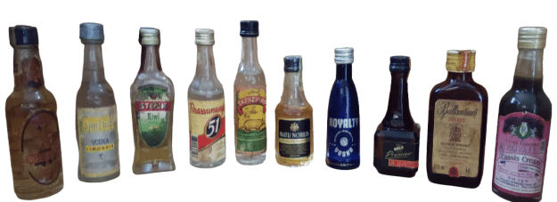 10 Mini garrafas bebidas