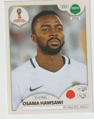 figurinha copa do mundo 2018 Arábia saudita nº57
