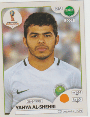 figurinha copa do mundo 2018 Arábia saudita nº67