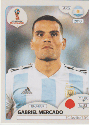 figurinha copa do mundo 2018 Argentina nº274