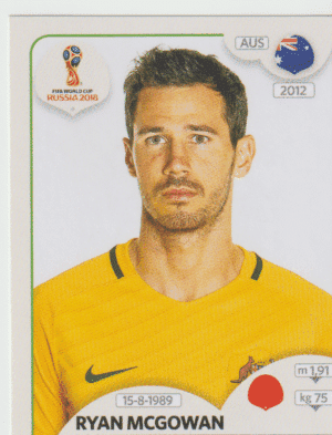 figurinha copa do mundo 2018 Austrália nº220