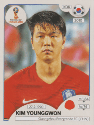 figurinha copa do mundo 2018 Coreia do sul nº496