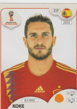 figurinha copa do mundo 2018 Espanha nº144