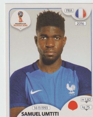 figurinha copa do mundo 2018 França nº198